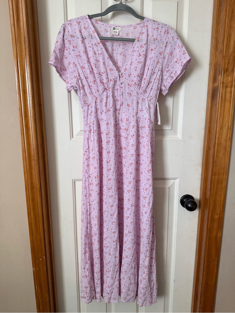 Billabong Lavender Floral V-Neck Maxi Dress